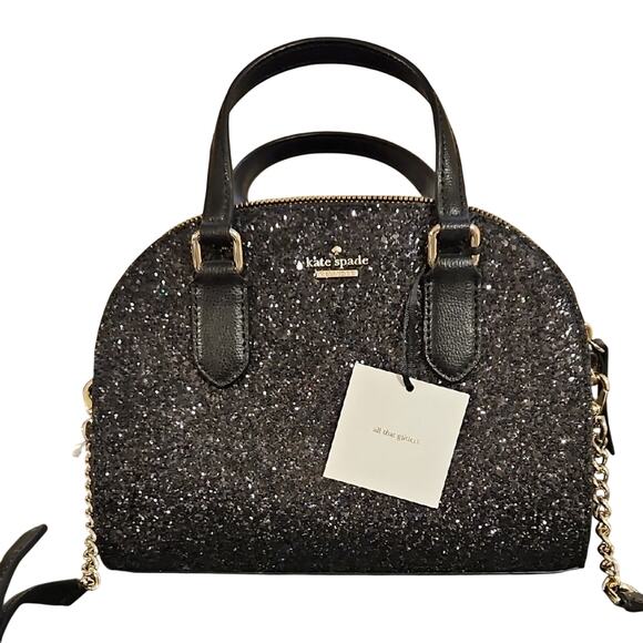 kate spade Handbags - NWT Kate Spade Black Mini Reiley Laurel Way Glitter Purse.